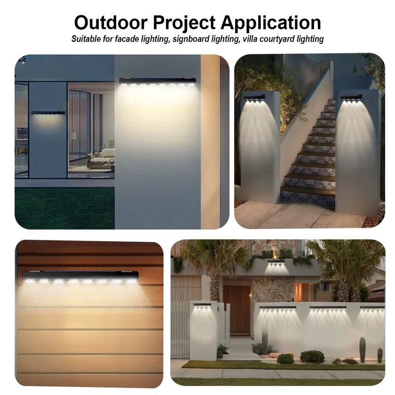 Solar LED Zaunleuchte für Garten Terrasse und Außenzaun