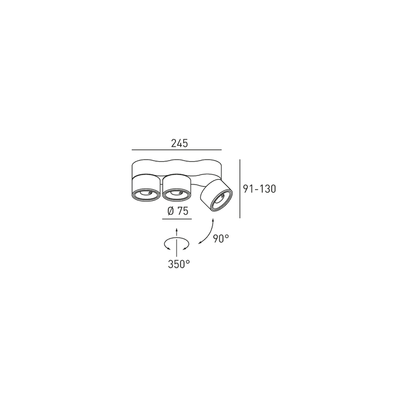Aufbaustrahler Clippo S (klein) Trio