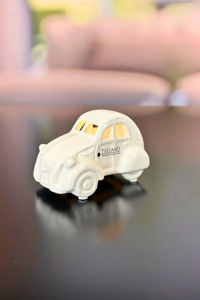 Geschenkbox Deko Auto Milo+Wohnwagen Casina creme-weiß