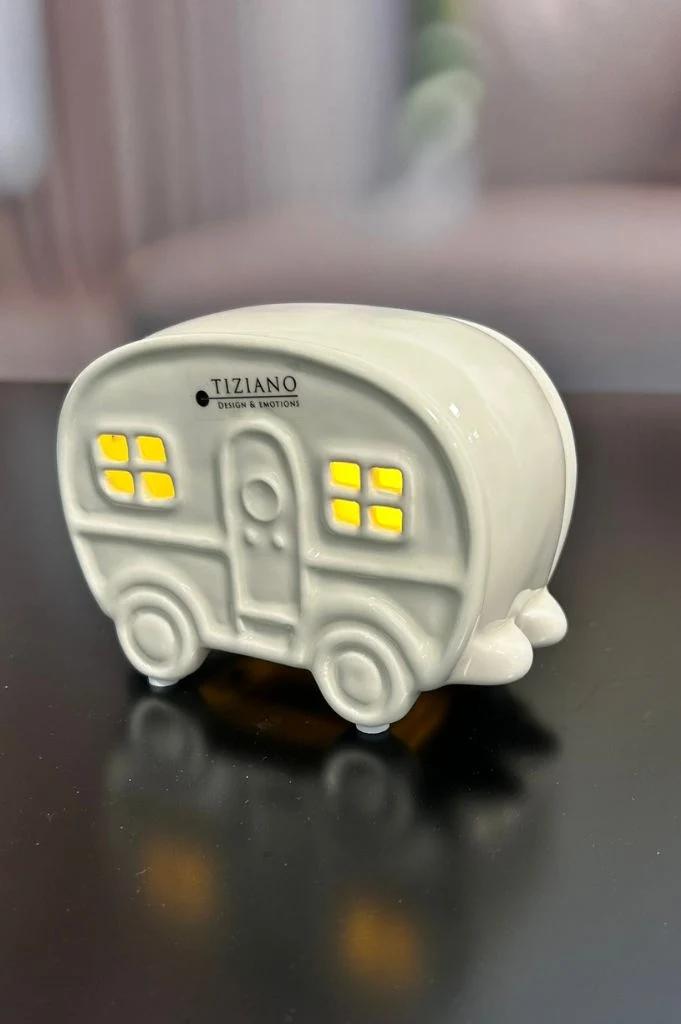 Geschenkbox Deko Auto Milo+Wohnwagen Casina creme-weiß