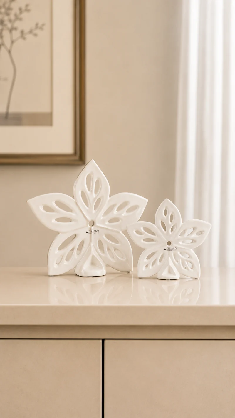 Deko Blume Elara creme-weiß