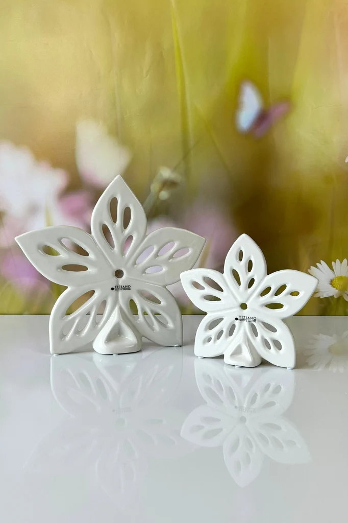 Deko Blume Elara creme-weiß