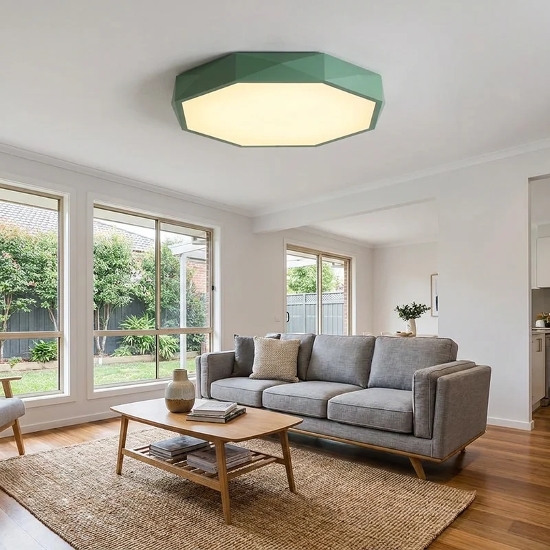 Oktagonale LED Deckenleuchte Geometrisch für Wohnzimmer und Schlafzimmer