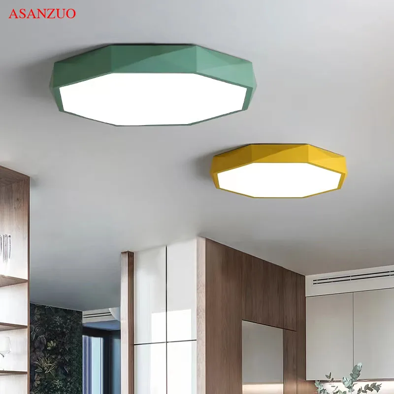 Oktagonale LED Deckenleuchte Geometrisch für Wohnzimmer und Schlafzimmer