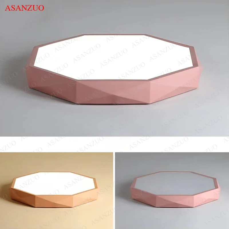 Oktagonale LED Deckenleuchte Geometrisch für Wohnzimmer und Schlafzimmer