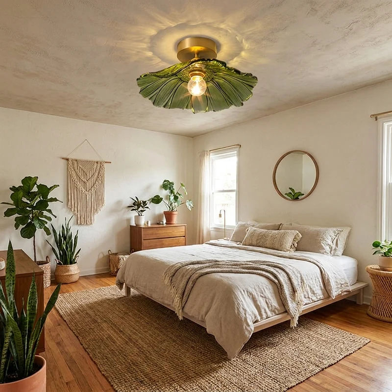 Vintage Blumen Glas Pendelleuchte Romantisch für Esszimmer und Wohnzimmer Nostalgisch