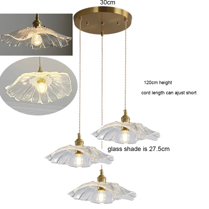 Vintage Blumen Glas Pendelleuchte Romantisch für Esszimmer und Wohnzimmer Nostalgisch