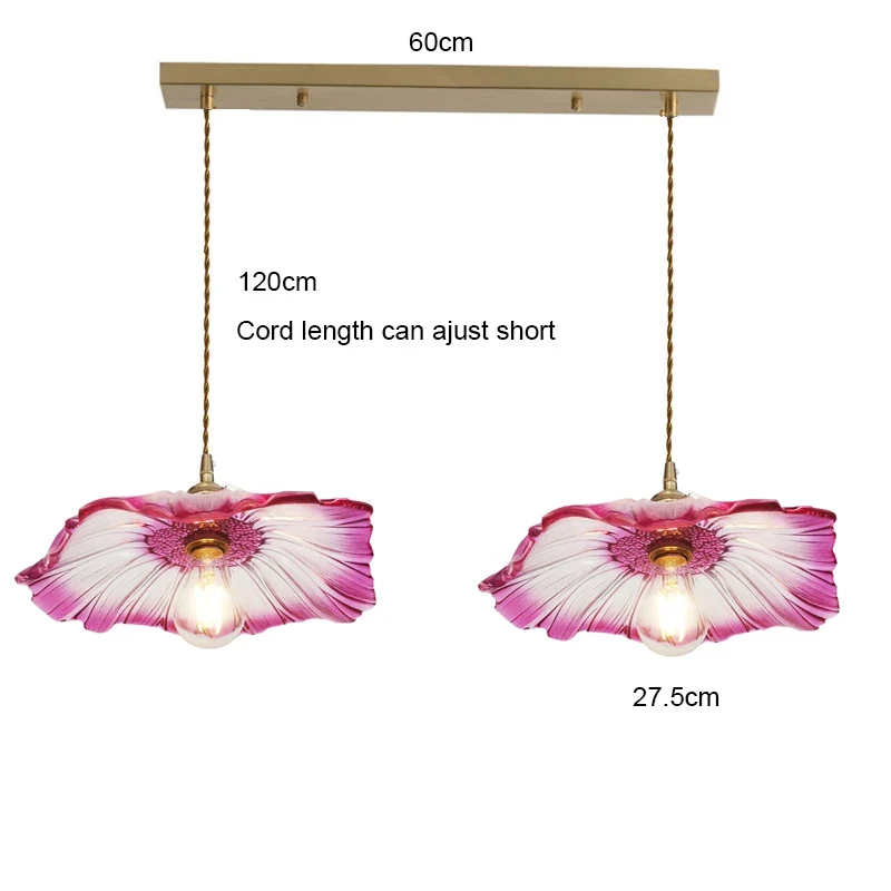 Vintage Blumen Glas Pendelleuchte Romantisch für Esszimmer und Wohnzimmer Nostalgisch