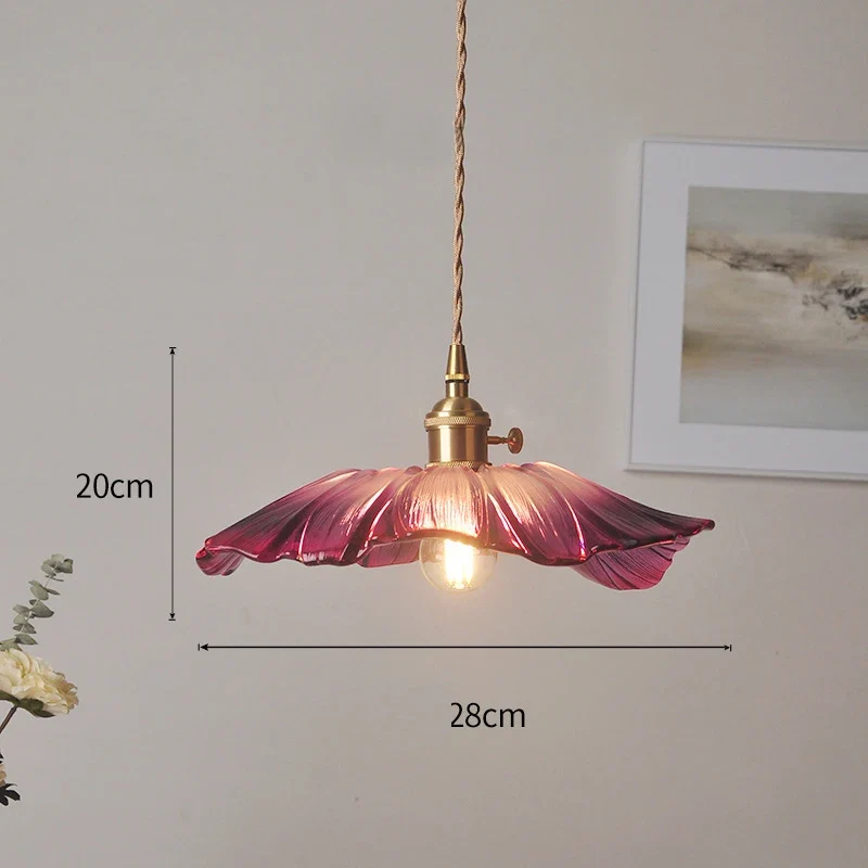 Vintage Blumen Glas Pendelleuchte Romantisch für Esszimmer und Wohnzimmer Nostalgisch