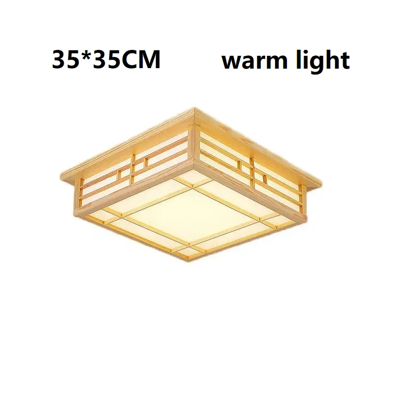 Japanische Massivholz LED Deckenleuchte Minimalistisch für Schlafzimmer und Wohnzimmer