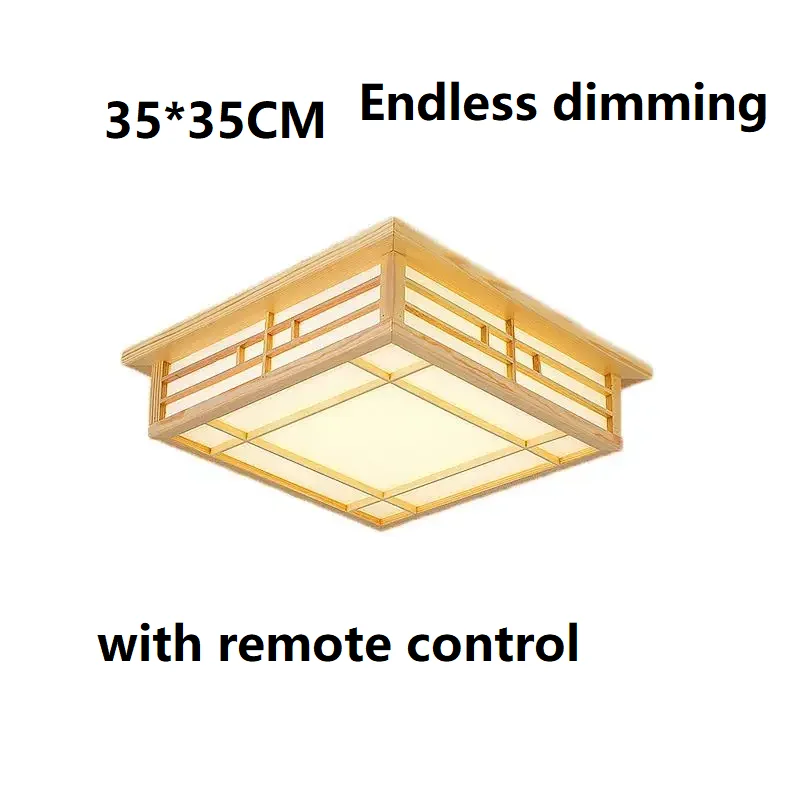 Japanische Massivholz LED Deckenleuchte Minimalistisch für Schlafzimmer und Wohnzimmer