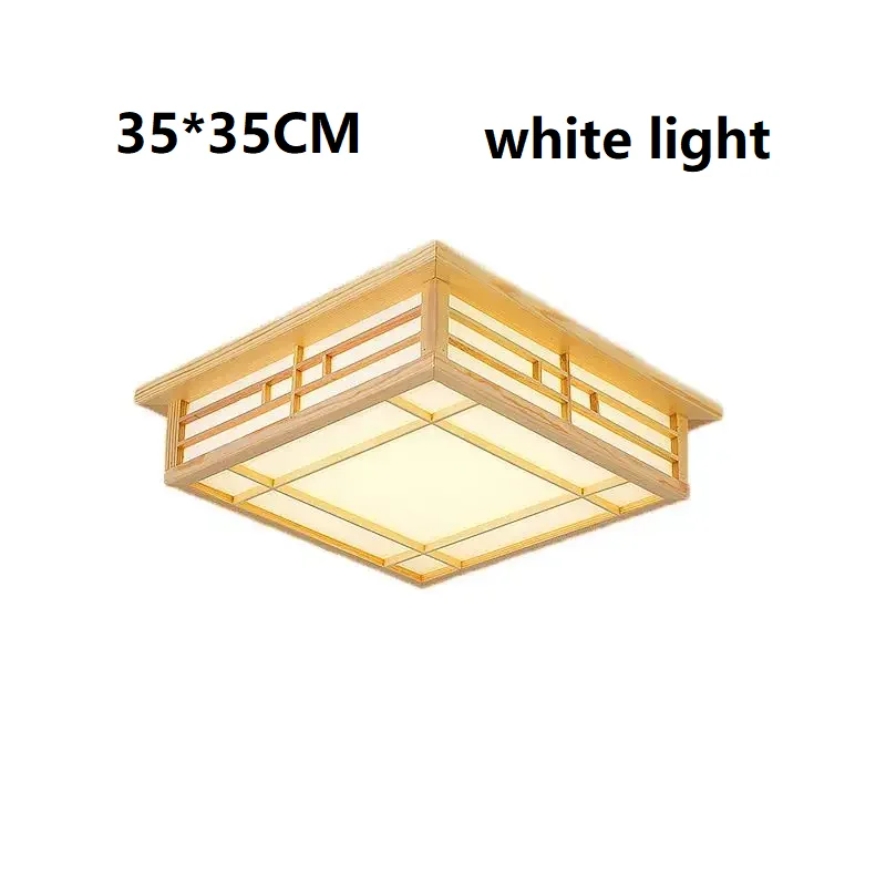 Japanische Massivholz LED Deckenleuchte Minimalistisch für Schlafzimmer und Wohnzimmer