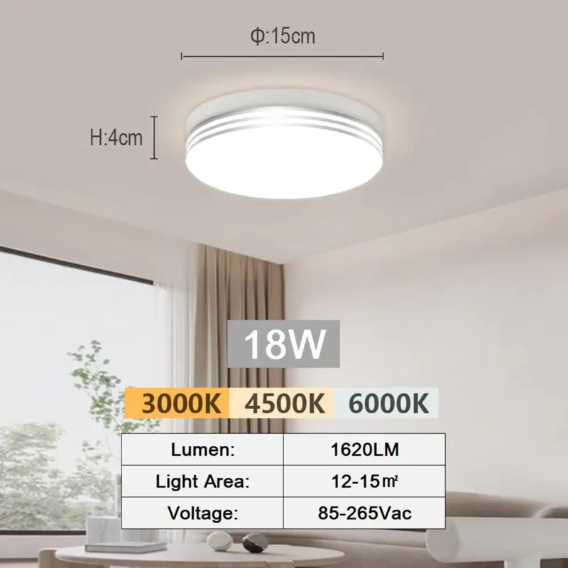 Moderne LED Deckenleuchte für Küche und Flur Kompaktes Aufbau-Design