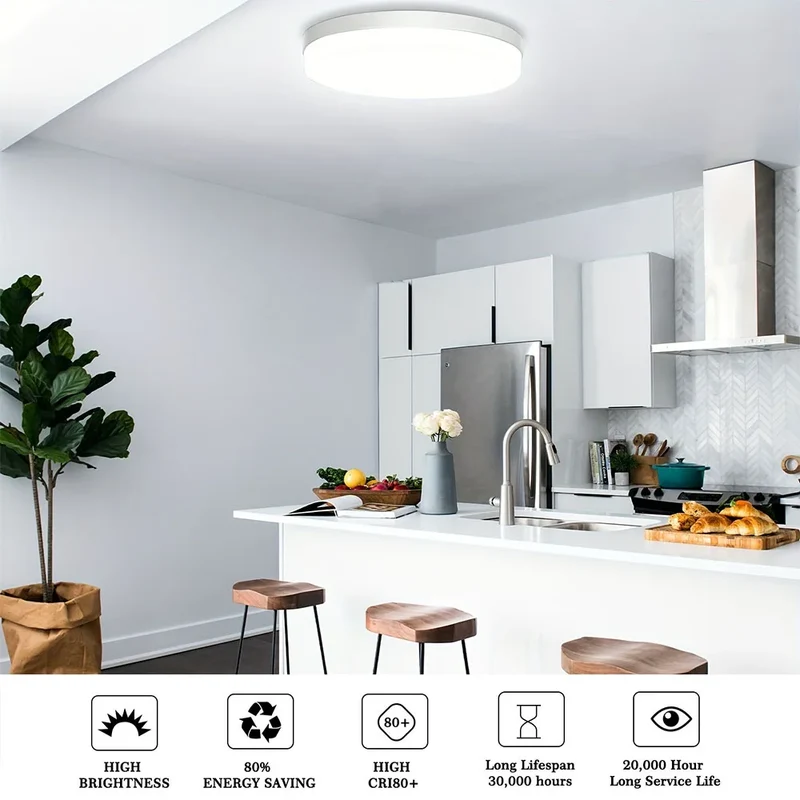 Moderne LED Deckenleuchte für Küche und Flur Kompaktes Aufbau-Design