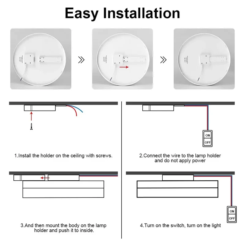 Moderne LED Deckenleuchte für Küche und Flur Kompaktes Aufbau-Design