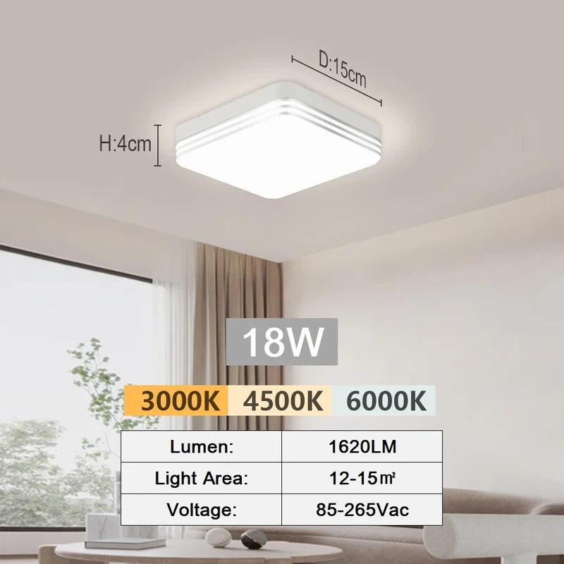 Moderne LED Deckenleuchte für Küche und Flur Kompaktes Aufbau-Design