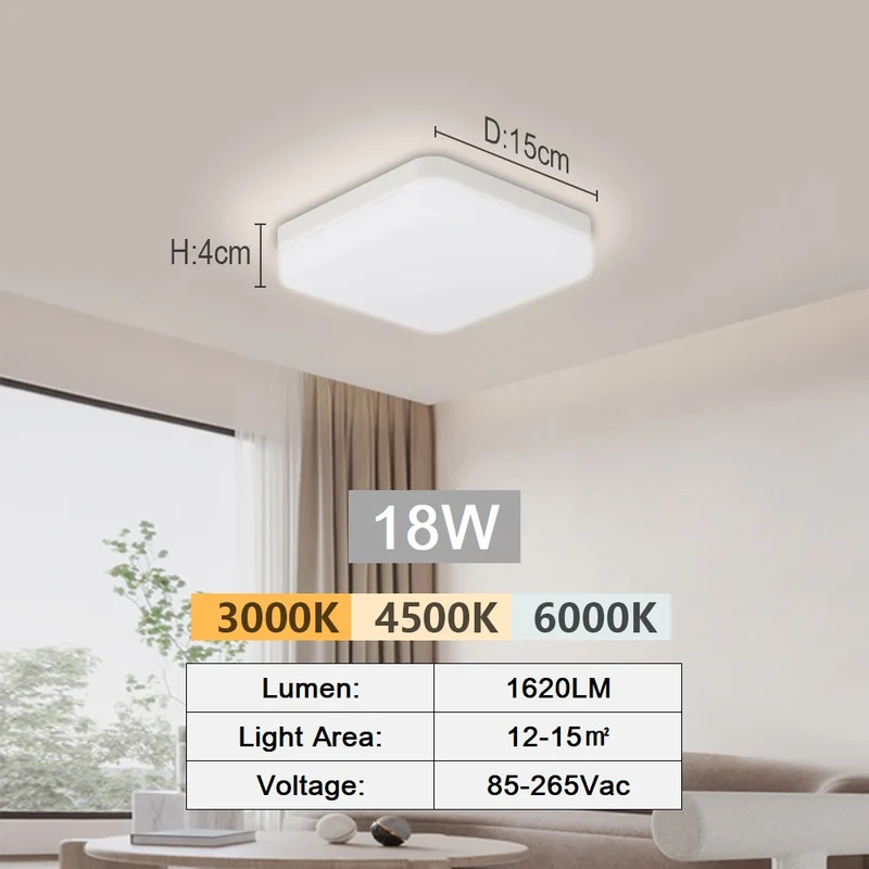 Moderne LED Deckenleuchte für Küche und Flur Kompaktes Aufbau-Design