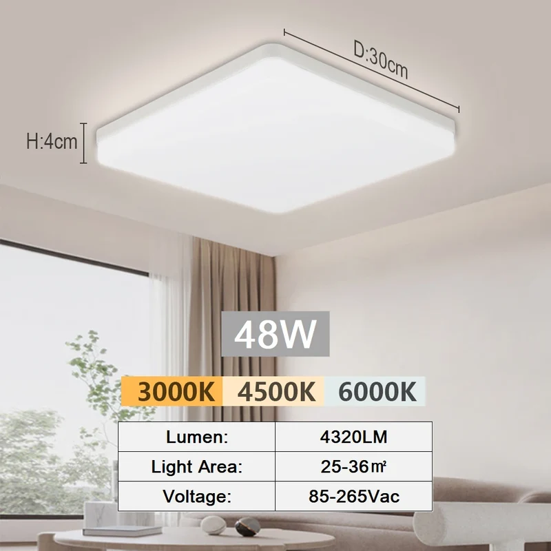 Moderne LED Deckenleuchte für Küche und Flur Kompaktes Aufbau-Design