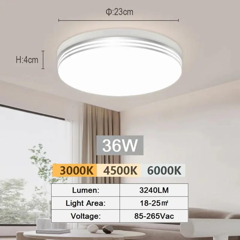 Moderne LED Deckenleuchte für Küche und Flur Kompaktes Aufbau-Design
