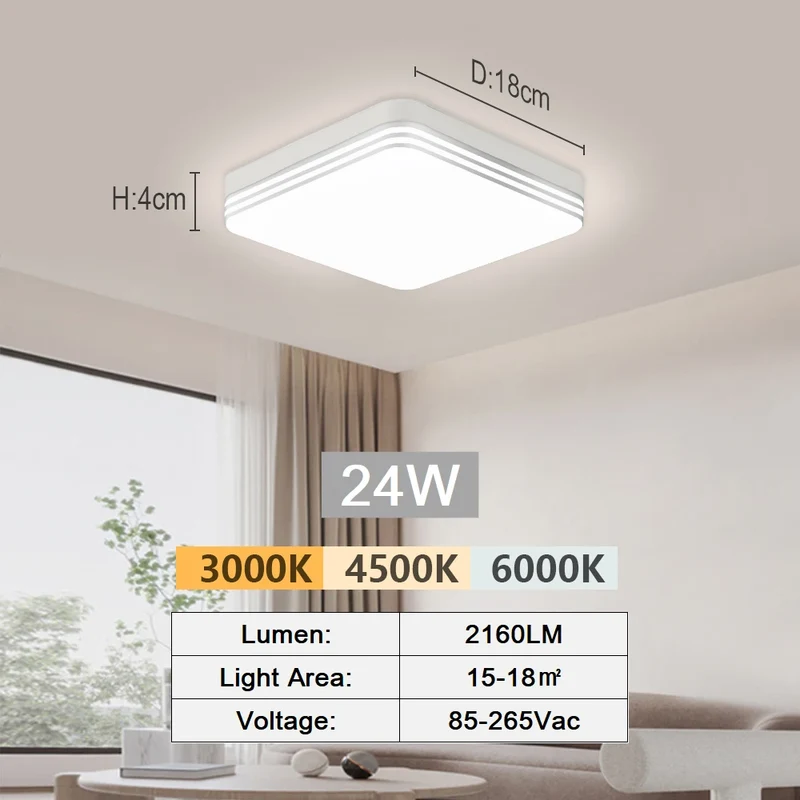 Moderne LED Deckenleuchte für Küche und Flur Kompaktes Aufbau-Design