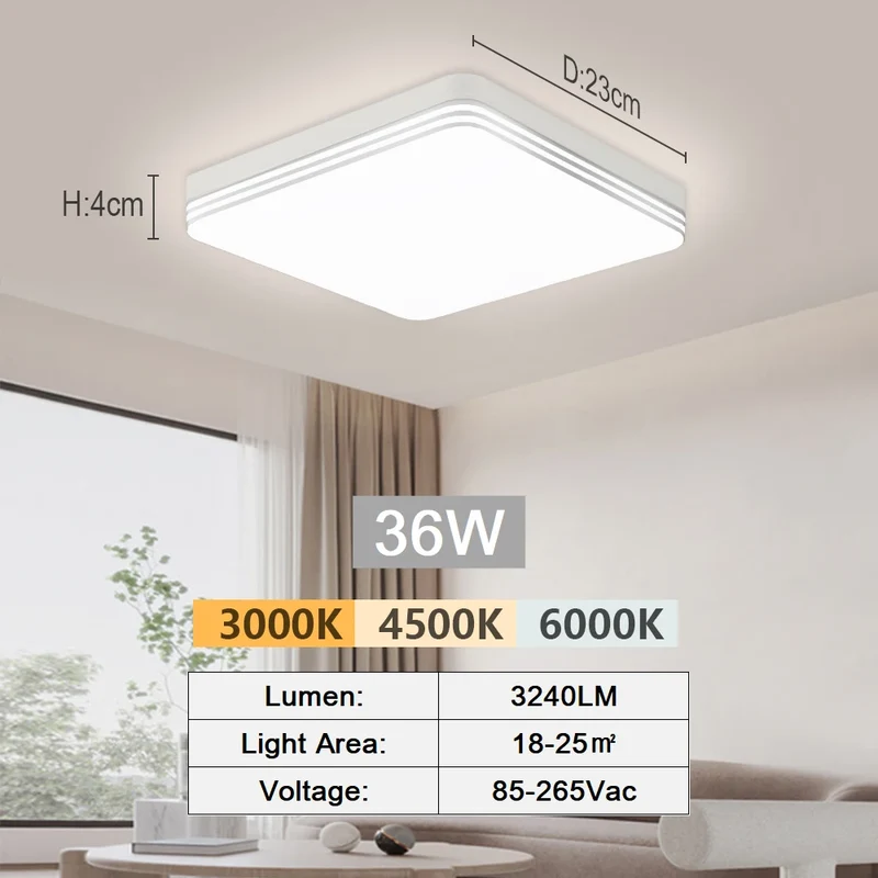 Moderne LED Deckenleuchte für Küche und Flur Kompaktes Aufbau-Design
