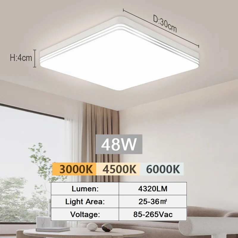 Moderne LED Deckenleuchte für Küche und Flur Kompaktes Aufbau-Design