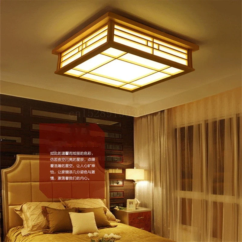 Japanisch Inspirierte Holz Deckenleuchte für Esszimmer und Minimalistische Einrichtungen