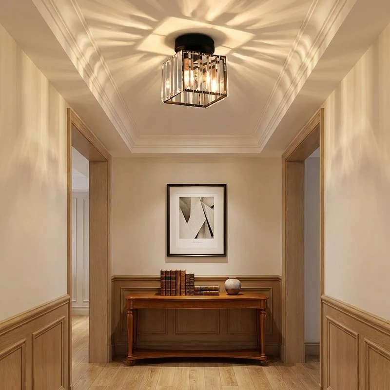 Kristall LED Deckenleuchte Elegant für Flur und Eingangsbereich