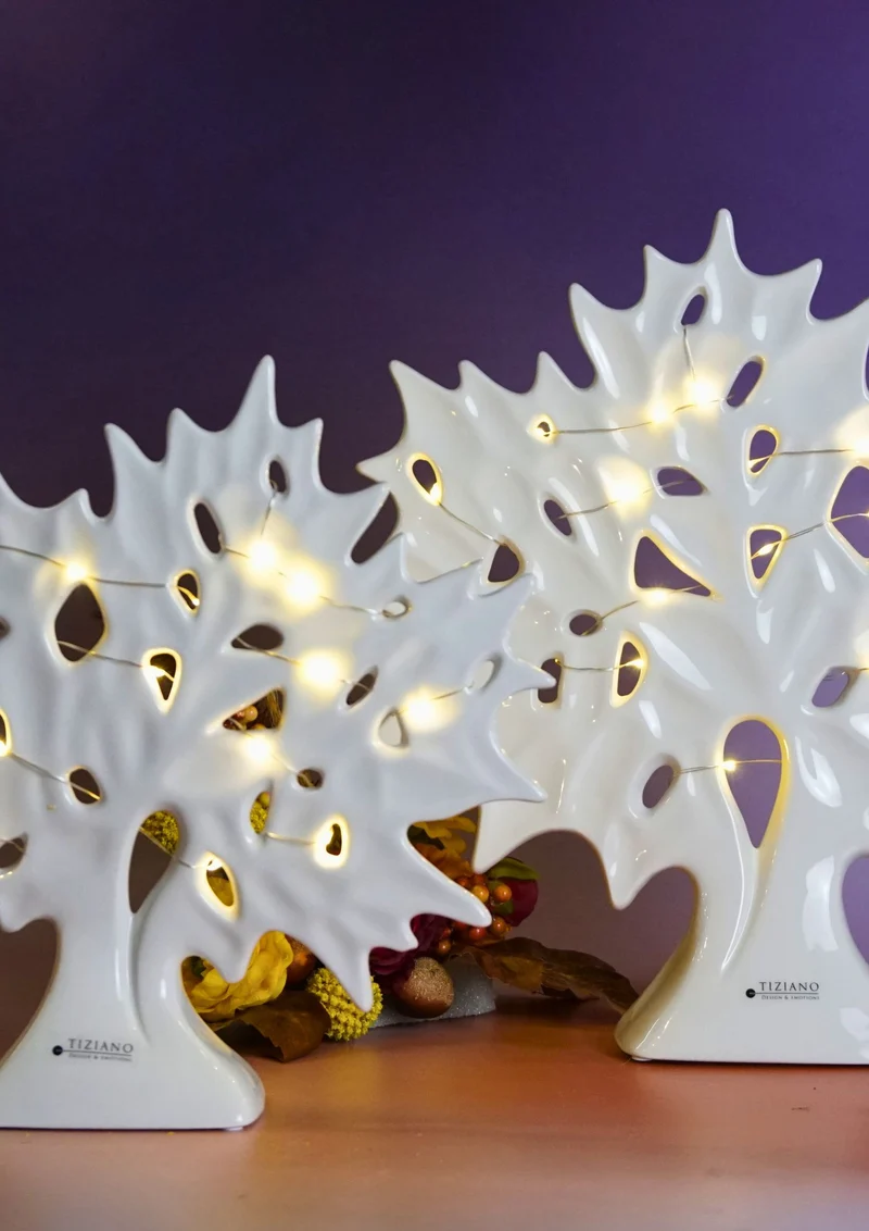 Dekobaum Basso LED creme-weiß