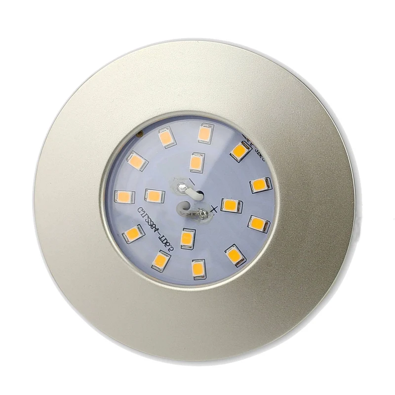 LED Einbaustrahler rund flach 5,5W IP44 silber Bad 60mm Bohrloch 230 Volt