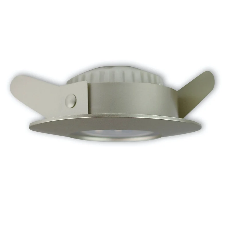 LED Einbaustrahler rund flach 5,5W IP44 silber Bad 60mm Bohrloch 230 Volt