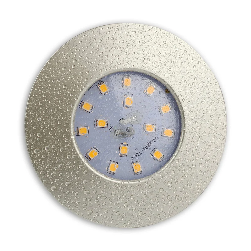 LED Einbaustrahler rund flach 5,5W IP44 silber Bad 60mm Bohrloch 230 Volt