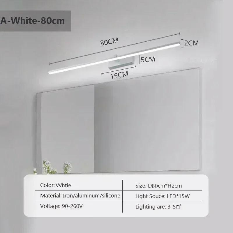 Moderne LED Streifen Spiegelleuchte für Badezimmer und Schlafzimmer
