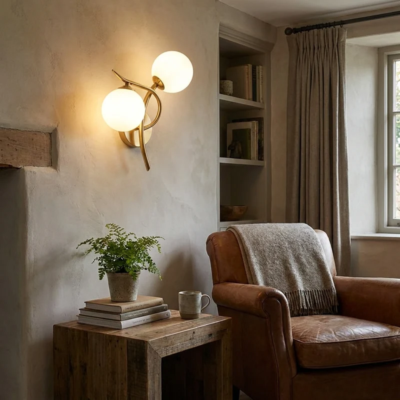 Nordische Glas Kugel Wandleuchte für moderne Schlafzimmer und Flure