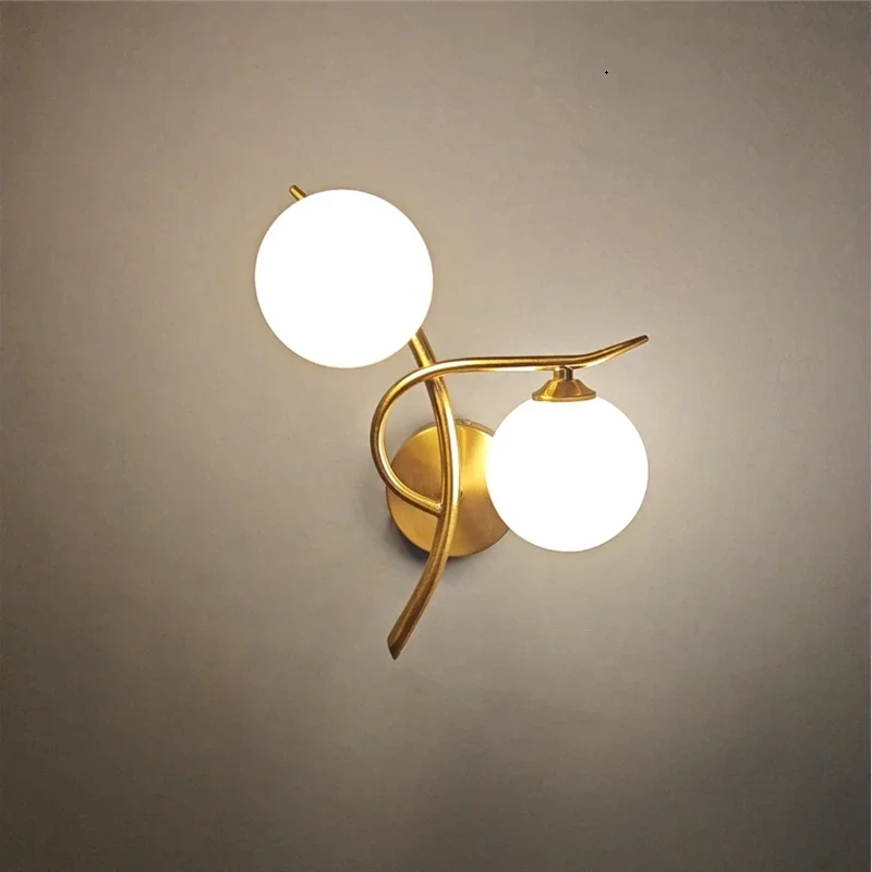Nordische Glas Kugel Wandleuchte für moderne Schlafzimmer und Flure