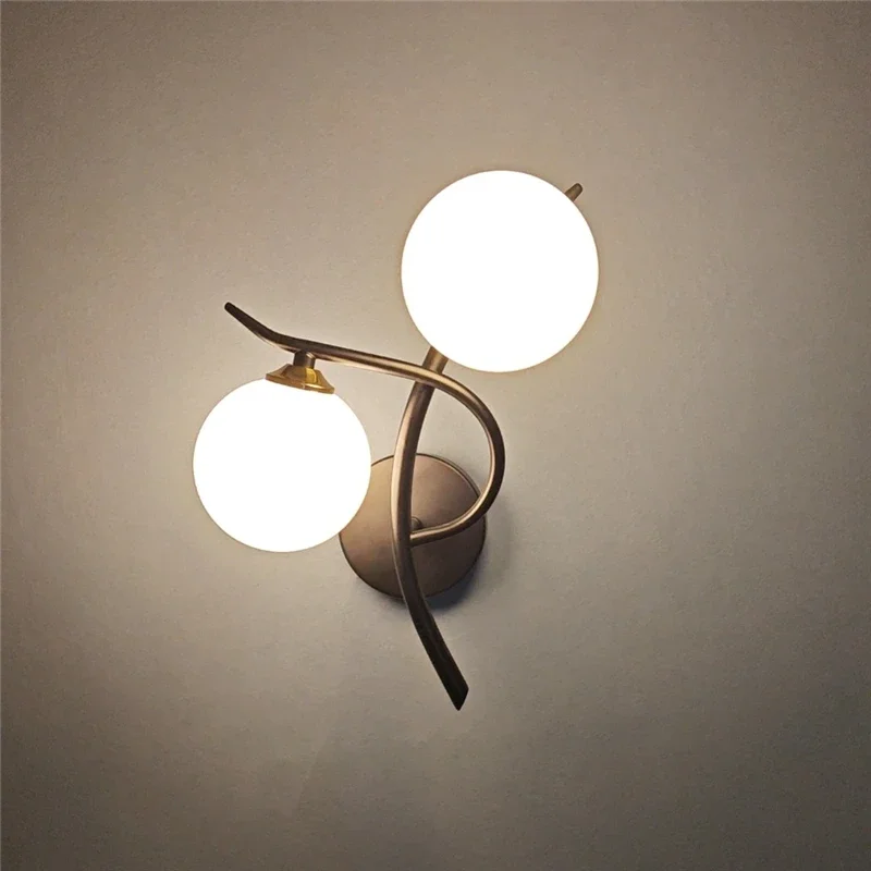 Nordische Glas Kugel Wandleuchte für moderne Schlafzimmer und Flure