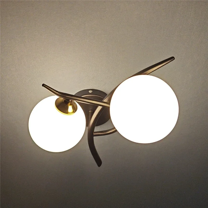 Nordische Glas Kugel Wandleuchte für moderne Schlafzimmer und Flure