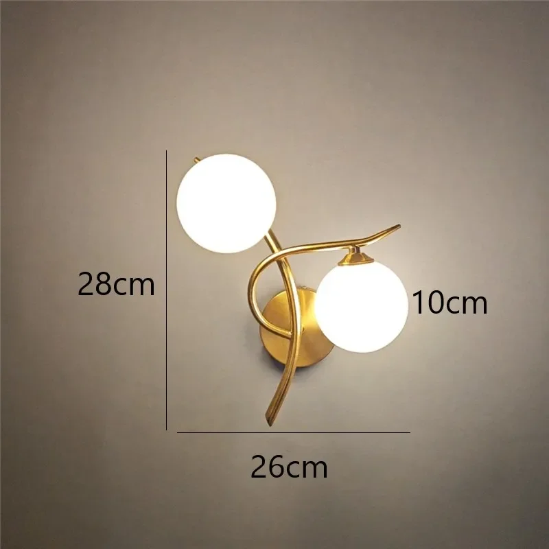 Nordische Glas Kugel Wandleuchte für moderne Schlafzimmer und Flure