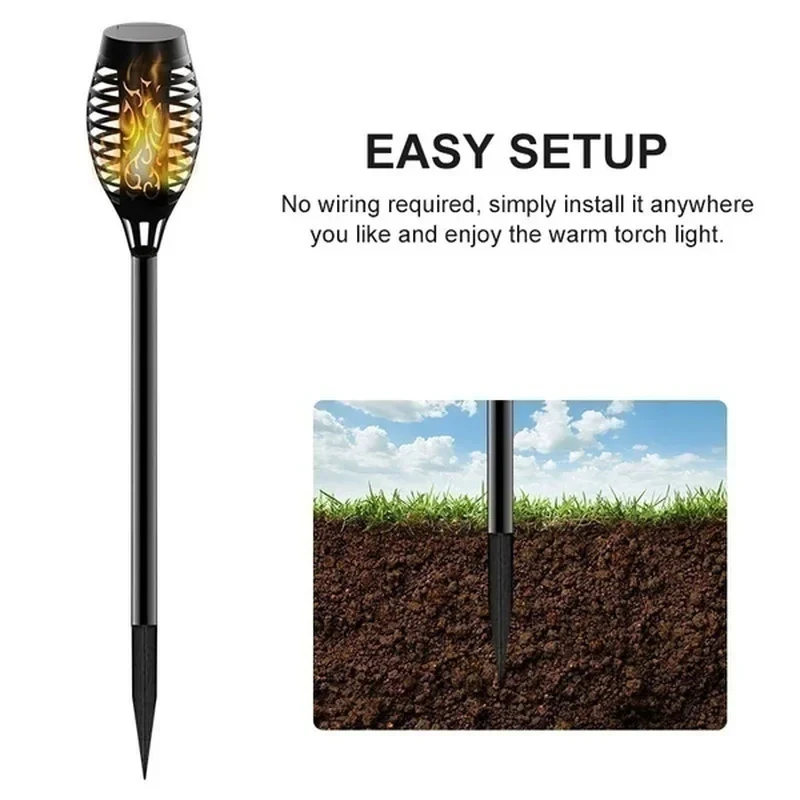Solar LED Flammenfackel für Garten Gartenweg und Terrassendeko