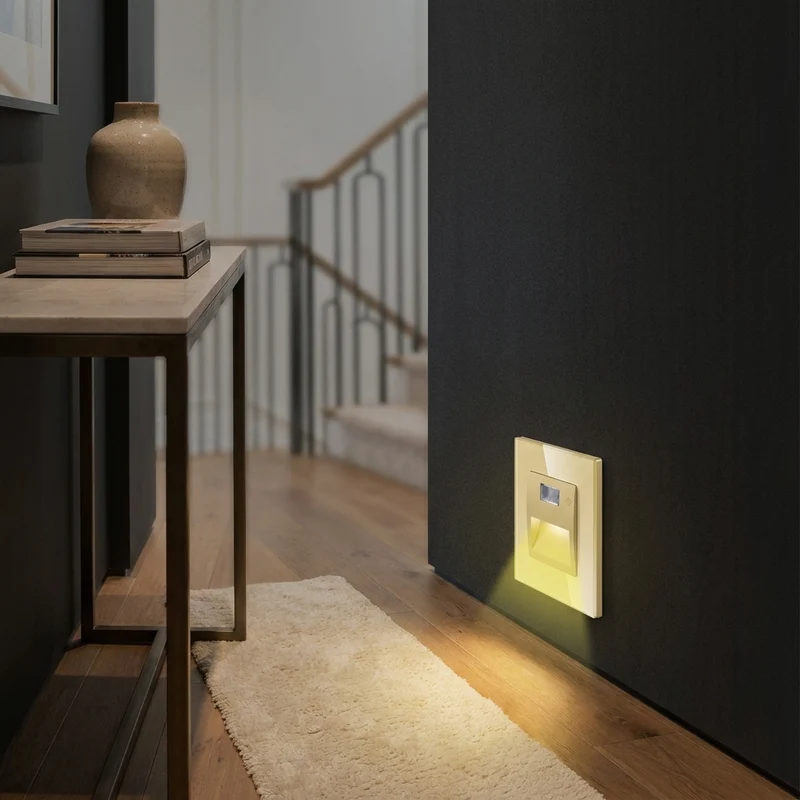 Einbau LED Treppenwandleuchte mit Bewegungsmelder für moderne Flure