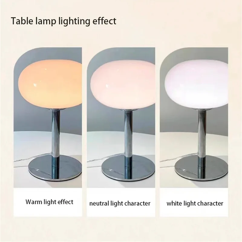 Retro Cremeglas Tischlampe Lollipop-Form für Wohnzimmer und Arbeitszimmer