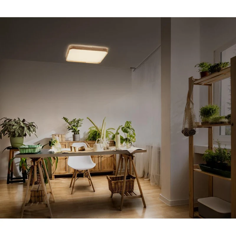 OSRAM ORBIS Alicia Deckenleuchte dimmbar Click-DIM 36W 495x495mm Holzdekor