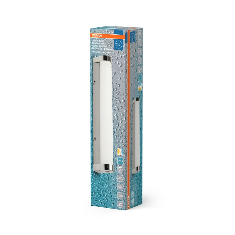 OSRAM ORBIS Tube Badezimmer Spiegel-/Wandleuchte Frost-Glas 9W 40cm dimmbar Chrom
