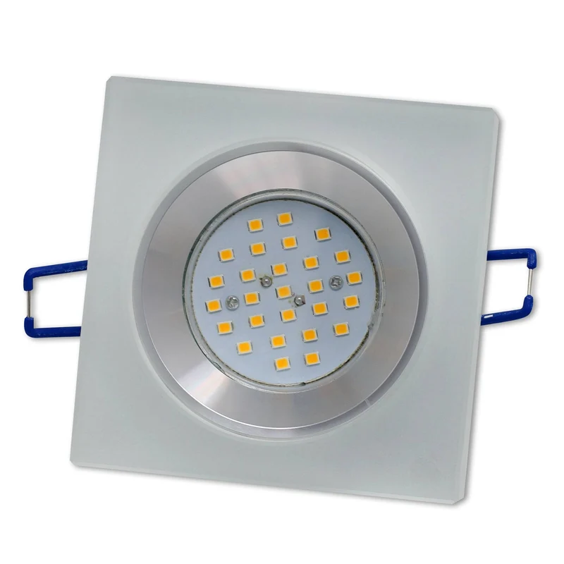 LED Einbaustrahler Glas matt flach 3W 5W 6,5W Einbauspot 70mm Leuchte