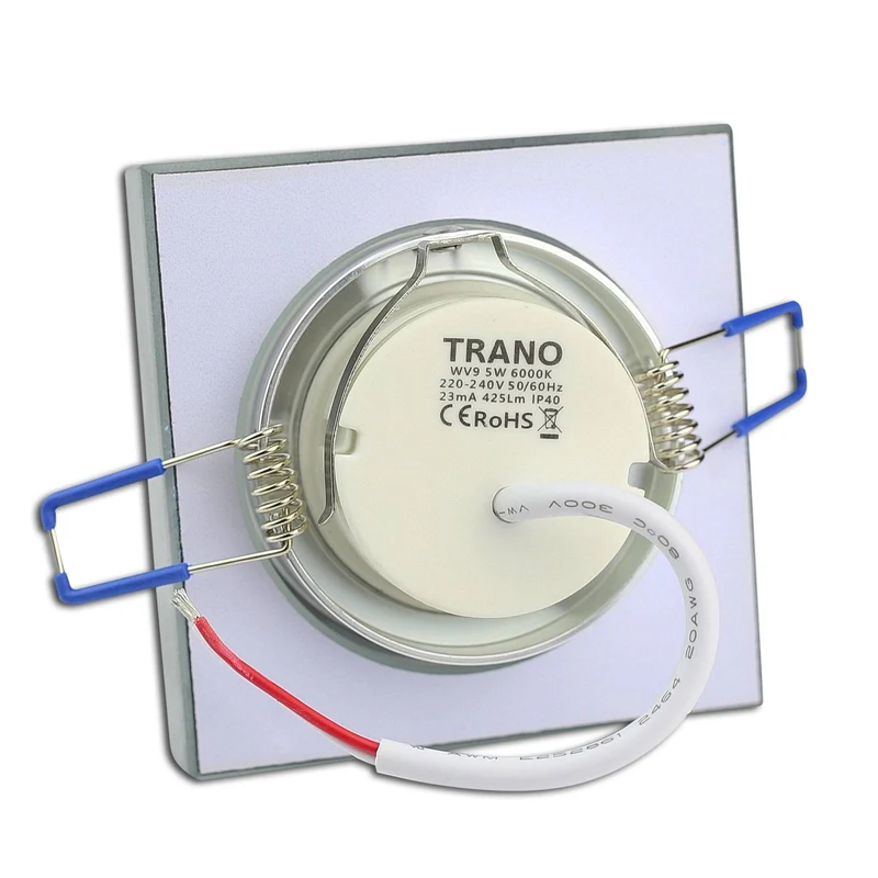 LED Einbaustrahler Glas matt flach 3W 5W 6,5W Einbauspot 70mm Leuchte