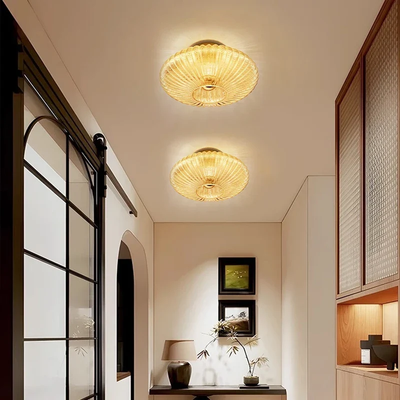 Nordische Glas Deckenleuchte für Wohnzimmer und Flur Klares Glasdesign