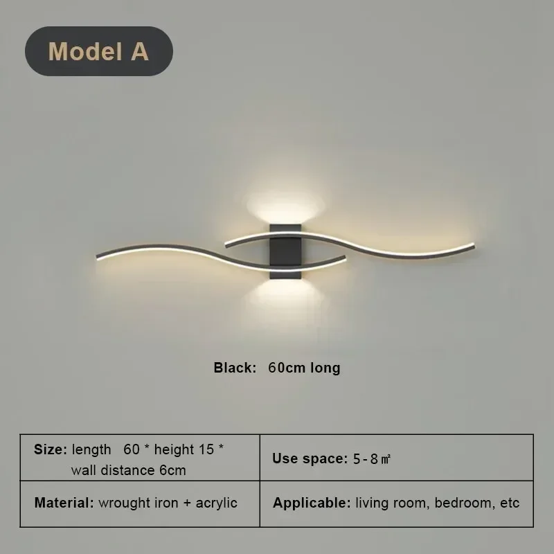 Moderne LED Lange Streifen Wandleuchte für Wohnzimmer und Restaurant