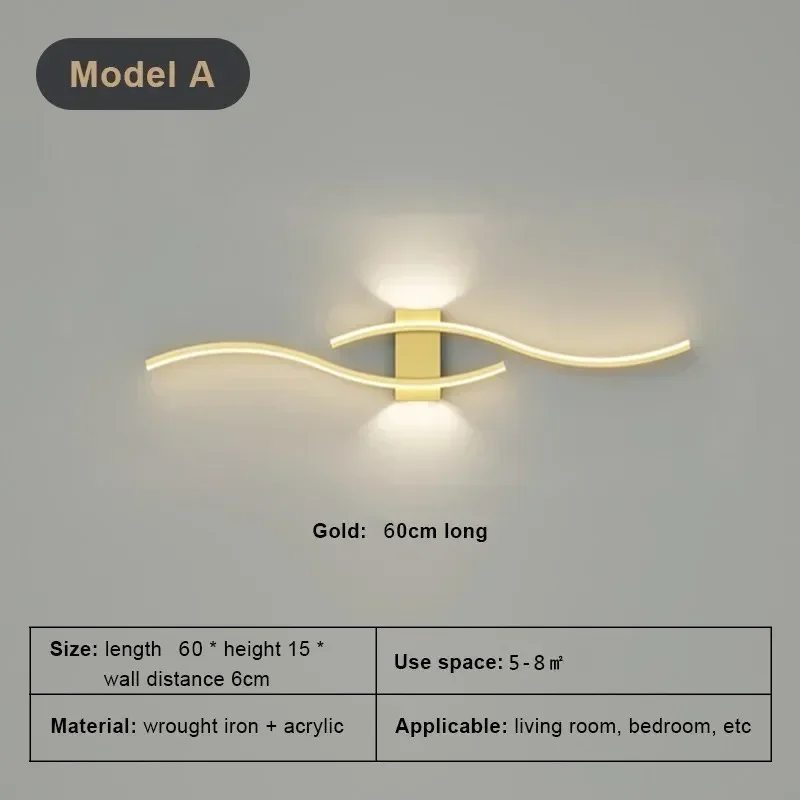 Moderne LED Lange Streifen Wandleuchte für Wohnzimmer und Restaurant