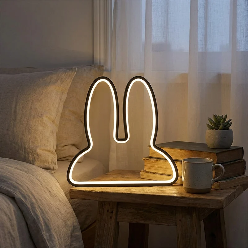 Süße Hasen LED Tischlampe USB für Kinderzimmer und Babyzimmer Nachtlicht