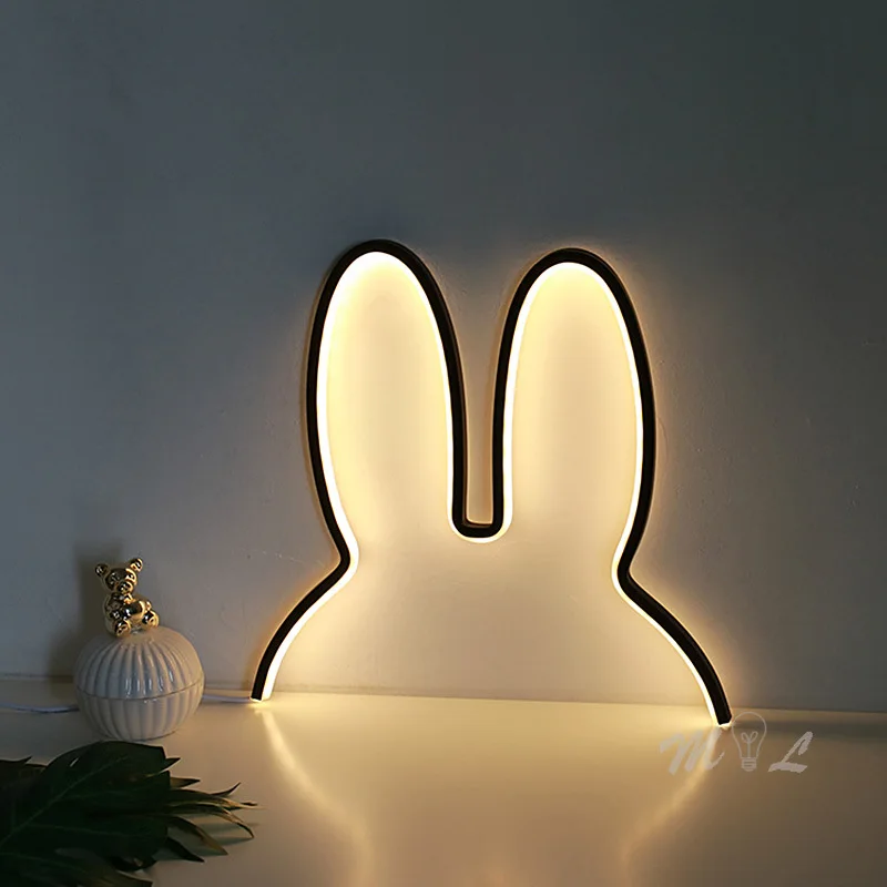 Süße Hasen LED Tischlampe USB für Kinderzimmer und Babyzimmer Nachtlicht